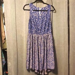 Dress- size 10 blue with cream colored detail